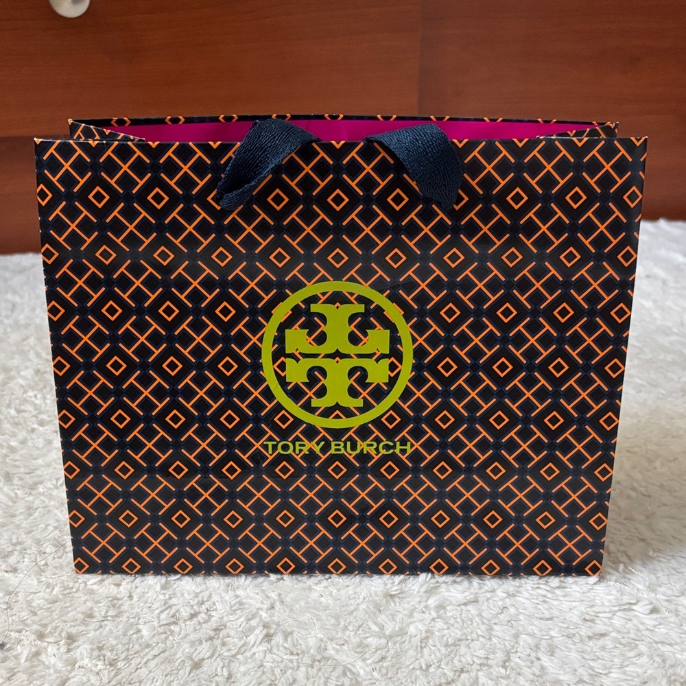 Tory Burch Black and Orange Patterned Bag